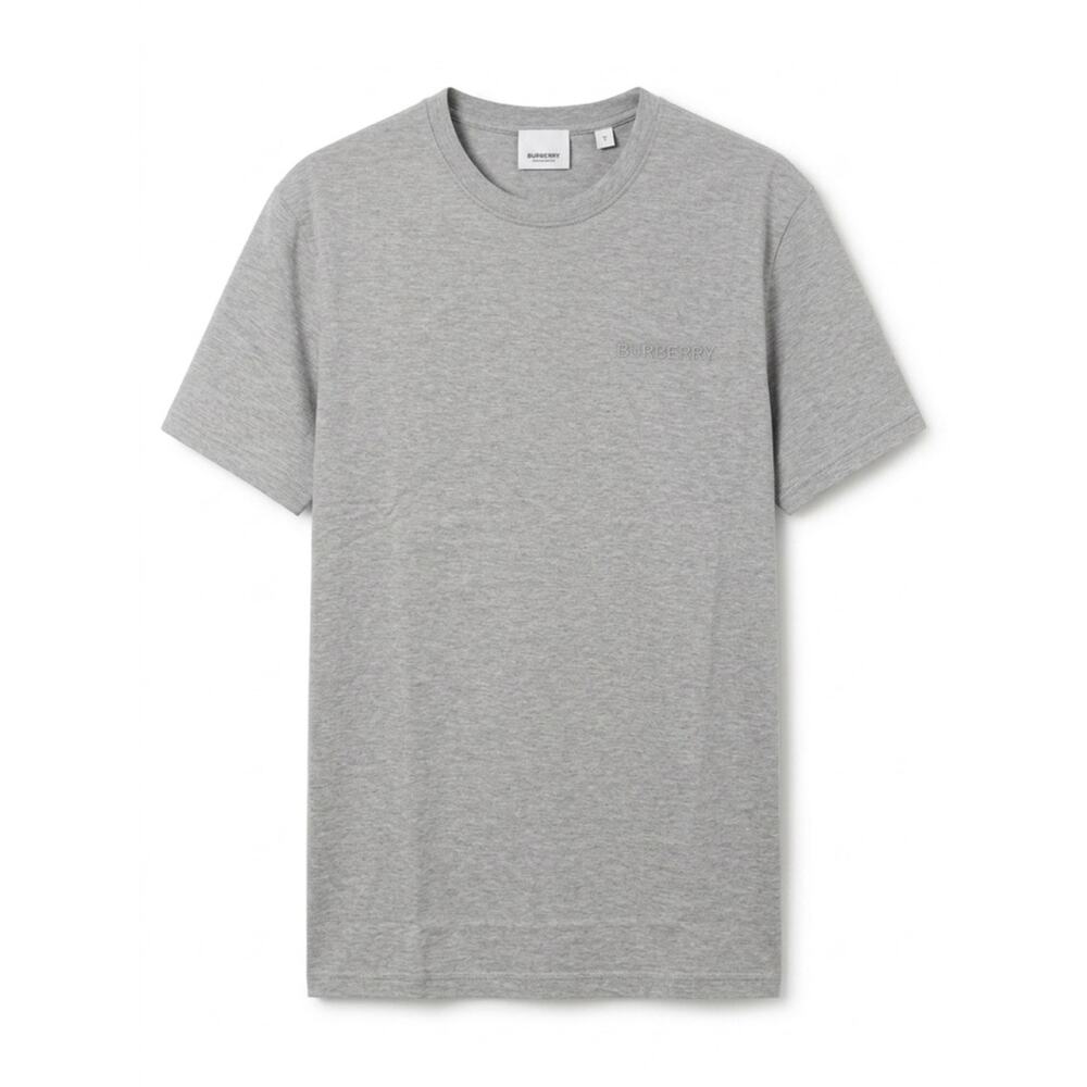 Sale ends 5/10 Burberry Men's Grey Embroidered Logo Crewneck T-Shirt new M